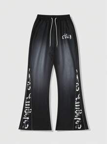 ROMWE MEN Street Life Men's Grunge Washed Simple Casual Everyday Sweatpants - Black - View 3