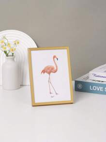 SHEIN 1pc Golden Wpc Minimalist Style Picture Frame Including Photo Paper, Can Be Hung On The Wall Or Placed On The Table, Suitable For Home, Bedroom, Dining Room, Living Room Decor Valentine DAY, Valentines Wedding, Birthday