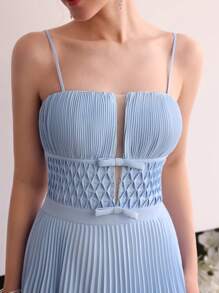 MOTF Soiréza PLEATED ZIPPER CAMI COCKTAIL DRESS - Blue - View 2
