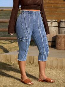 SHEIN ICON Jeans casuales de talla grande, aptos para el verano
