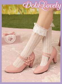 Dola Lovely أحذية نسائية ذات نمط زهري قديم بكعب منخفض سهلة الارتداء، للاستخدام اليومي العادي