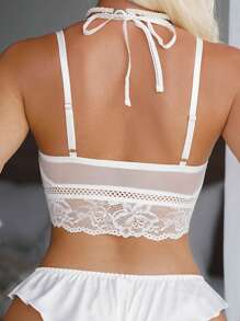 Wedding Women Lace Sexy Front Closure Lingerie Bras - White - View 2