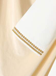 2pcs Young Boy Traditional Long Robe Abaya/Thobe Set For Ramadan/EID/Mubarak - White - View 6