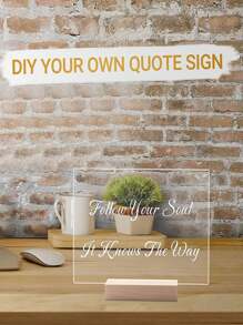 10 件透明矩形亚克力卡，带木质底座，婚礼派对宾客名单座位卡，空白亚克力板用于座位标志，适用于婚礼、宴会、派对、办公室情人节、情人节婚礼、生日、复活节、婚礼用品、派对礼品、派对用品、派对用品、装饰品、万圣节装饰、学校用品