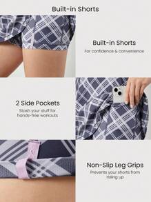 GLOWMODE FeatherFit™-Air Peekaboo Alltagskleid mit eingebauter Shorts-Tasche, rutschfest, leichte Unterstützung, Yoga-Studio, Frühlings- und Sommerkleid, schnelltrocknend, feuchtigkeitsableitend