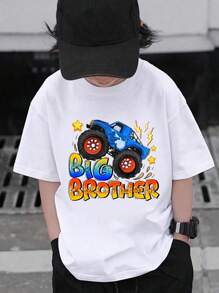 男童简约风格短袖圆领T恤，夏季