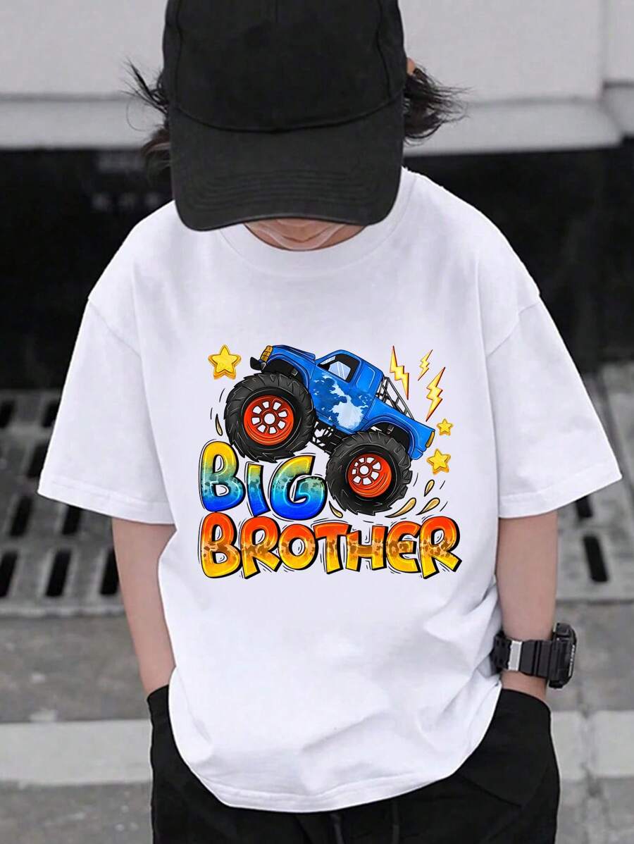 男童简约风格短袖圆领T恤，夏季