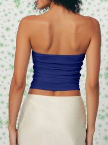 INAWLY Top bandeau de unicolor para mujer, minimalista y elegante, adecuado para el verano