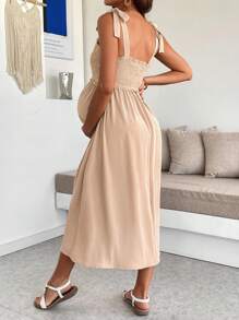 SHEIN Maternity Solid Color Simple Fashion Strappy Summer Nursing Wear