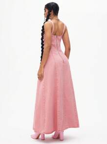 SHEIN Unity Robe en jean décontractée pour femme pour les sorties et les voyages - Rose bonbon - Voir 2