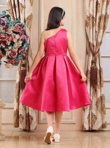 SHEIN Tween Girls Minimalist Floral Decor Simple Fashion Cami Dress, Suitable For Summer