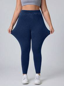 Flexra Plus Size Stretch Slim Fit Stretchy Knit Casual Jeans - Dark Wash - View 7