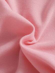 SHEIN Tween Boy Collared Solid Color Knitted Short Sleeve Polo Shirt