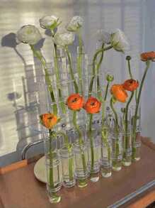 1set Transparent Home Glass Tube Vase, Hydroponic Planter, Flower Arrangement, Home Decor, Festival Gift,Home Decor,Flower Vase,Centerpiece,Table Decor,Room Decor , Ramadan Decor, Home Decor, Bathroom Decorroom Decor , Ramadan Decor, Home Decor, Bathroom Decor,Room Decor , Ramadan Decor, Home Decor, Bathroom Decor Back To School School Supplies - Clear - View 8