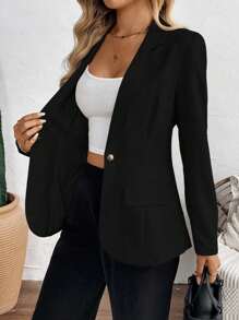 Calvaya 多色编织休闲长袖西装外套，简约时尚，适合夏季