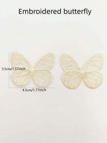 20 件/套蝴蝶图案补丁，彩色蝴蝶刺绣补丁，DIY 糖果色现代聚酰胺熨烫补丁，用于缝纫，连衣裙包装饰，连衣裙 DIY 缝纫，薄纱面料贴花，工艺缝纫装饰艺术