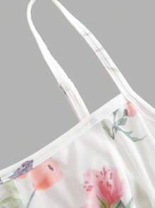 SHEIN MOD 大码女式花卉印花连衣裙，浪漫度假风格，约会女士连衣裙复活节女士复活节连衣裙女士长裙女士连衣裙花卉春季婚礼连衣裙挤奶女工连衣裙