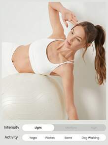 GLOWMODE FeatherFit™ Strappy Back Sports Bra Tank Top Low Impact Yoga Daily Fall Winter - White - View 6