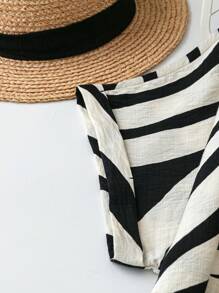 SHEIN LUNE Plus Size Women Vintage Floral Print Loose Bowknot Belted Dress, Elegant & Sophisticated, Spring & Summer