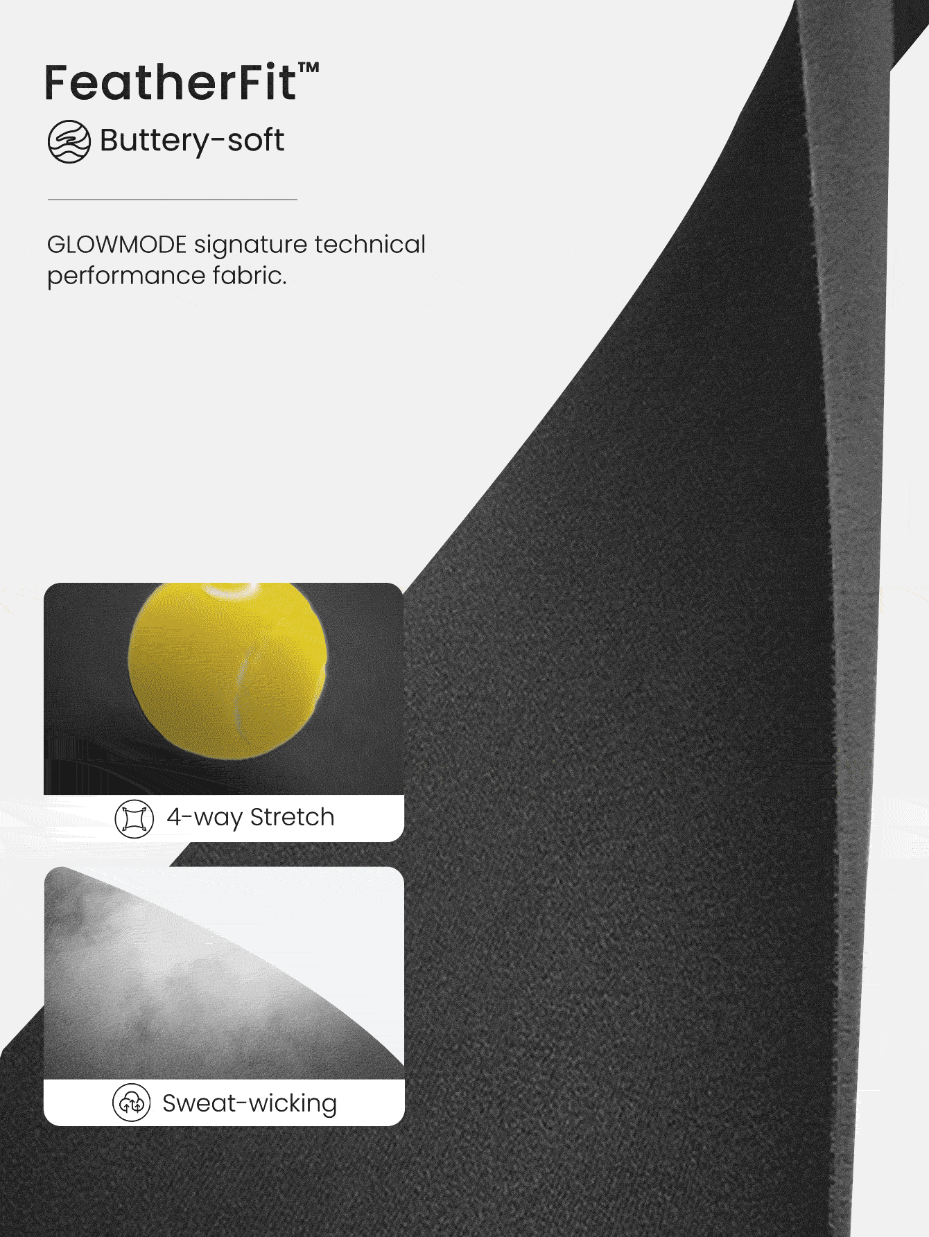 GLOWMODE FeatherFit™ Longline Crossover Strap Sports Bra Light Support Yoga Studio Gym Daily Fall Winter - Black - View 5