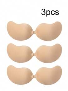 3 pares de cubrepezones transparentes V-2 invisibles, adecuados para uso diario - Albaricoque - Ver 1