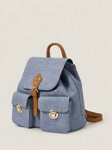 Muvela Women's Multi-Pocket Large Capacity Casual Backpack - Blue - View 2