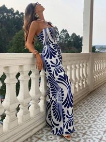 SHEIN VCAY 女式休闲抽象印花宽松连体裤