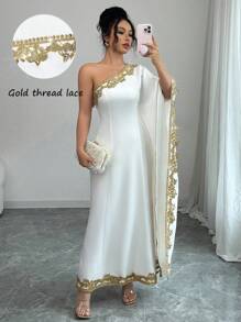 Elenzga Vestido de fiesta con bordados y aplicaciones de moda, elegante para vacaciones, citas, el Día de San Valentín, fiestas