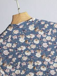 Al Najma 大码优雅碎花泡泡袖连衣裙 - 彩色 - 查看 3