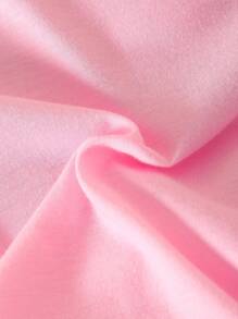 SHEIN 2pcs/Set Young Girl Casual Cute Daily Wear, Round Neck Short Sleeve Cropped T-Shirt With 3D Bow Decor And Elastic Waist Shorts - Pink - View 6