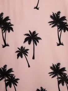 SHEIN Tween Boy Tropical Print Shirt & Shorts Without Tee