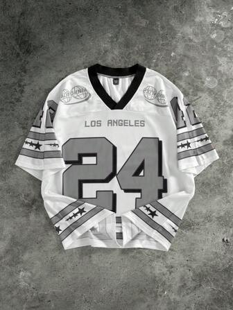 Manfinity Campus Court Plus Size Men's Casual Simple And Fashionable T-Shirt, Suitable For Summer