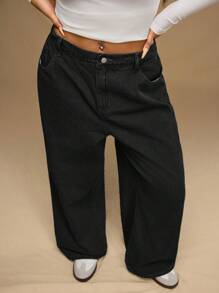 Forever 21 Vaqueros informales y holgados de pierna acampanada talla grande