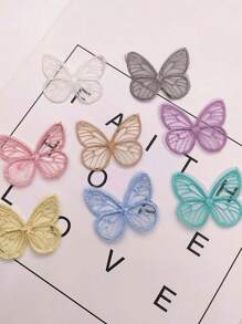 20 件/套蝴蝶图案补丁，彩色蝴蝶刺绣补丁，DIY 糖果色现代聚酰胺熨烫补丁，用于缝纫，连衣裙包装饰，连衣裙 DIY 缝纫，薄纱面料贴花，工艺缝纫装饰艺术