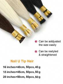 Extension de cheveux humains Remy brésiliens à onglet droit en cheveux humains 100% naturels avec capsule de kératine. Idéal pour les femmes.