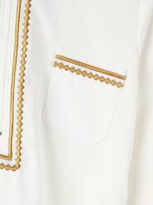 2pcs Young Boy Traditional Long Robe Abaya/Thobe Set For Ramadan/EID/Mubarak - White - View 3