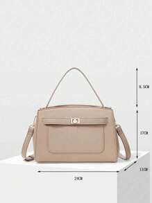 MOTF PREMIUM 女士时尚简约手提包，适合工作，女士优雅、奢华包 - 杏色 - 查看 5