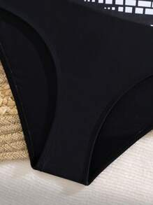 Swim Lushoire Women's Summer Beach Geometric Print Bikini Set With Crossed Straps & Halter Neckline