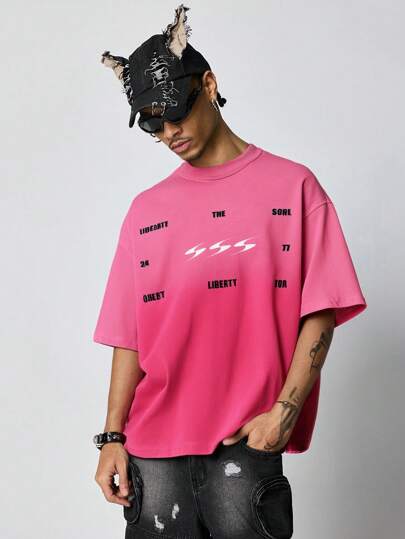 Street Life Herren Loose-Fit T-Shirt mit ausgeblichenem Zebramuster-Muster