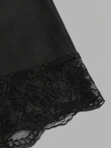 SHEIN Essnce 2pcs/Set Women Plus Size Lace Patchwork Leggings - Multicolor - View 8