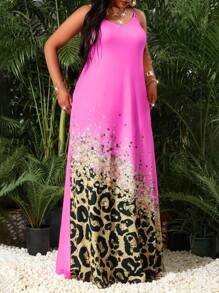 SHEIN Lady Spring And Summer Elegant Commuting Office Casual Boho Casual Outing Colorful Knitted Spaghetti Strap Ball Gown Belted Pocket Cami Dress Long Sleeveless Plus Size Dresses Classy Outfits For Women Beach Vacation Boho Women Clothing Vacation Dress Dresses For Women Elegant Vacation Outfits Woman Summer Outfits For Women - Multicolor - View 5