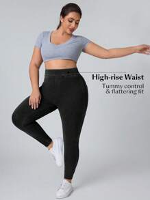 Flexra Plus Size Stretch Slim Fit Stretchy Knit Casual Jeans - Black - View 4