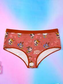THE POWERPUFF GIRLS X SHEIN 3pcs Plus Size Women Cute Cartoon Blossom, Bubbles, Buttercup Pattern Panties,Comfy, Bacis, Kawaii,Y2K,Cute,Sweet - Multicolor - View 3