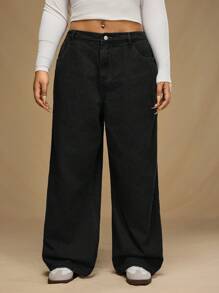 Forever 21 Vaqueros informales y holgados de pierna acampanada talla grande