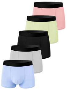 Conjunto de 5 calzoncillos tipo bóxer para adolescentes masculinos - Multicolor - Ver 1