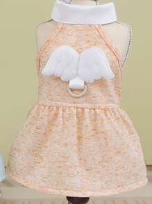 PETSIN Orange Light-Weight Breathable Sweet Princess Angel Wing Decor Summer New Dog/Pet Dress, In Europe And America