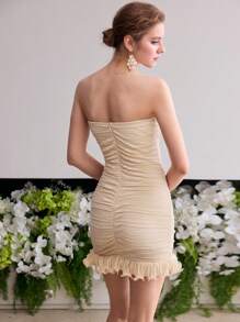 MOTF Soiréza TEXTURED RUFFLED TUBE DRESS