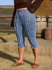 SHEIN ICON Jeans casuales de talla grande, aptos para el verano