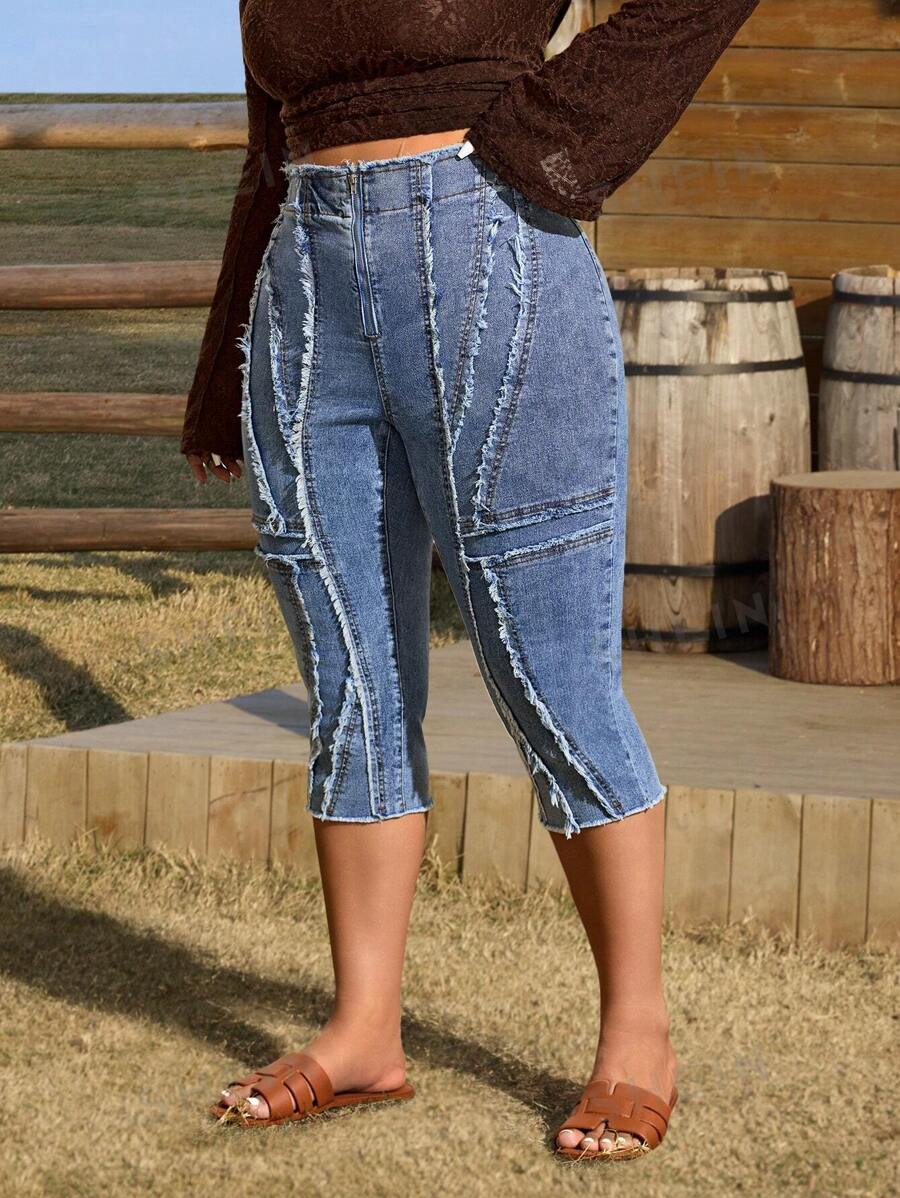 SHEIN ICON Jeans casuales de talla grande, aptos para el verano