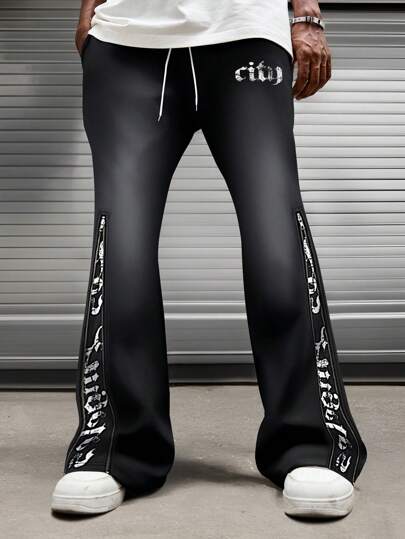 Grunge Punk Pantaloni della tuta casual semplici da uomo per uso quotidiano